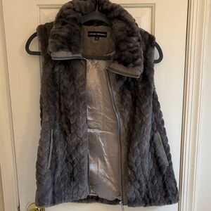 Catherine Malandrino Women's Gray Faux Fur Vest
